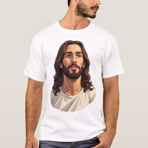 Jesus Mercy Face Vintage Engraved White Tee 2