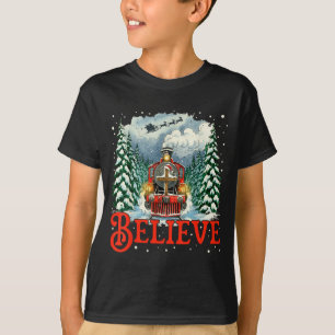 Jesus Merry Xmas Faith Train To North Le Santa Sle T-Shirt