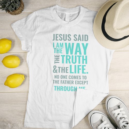 Jesus Modern Script colorful bible verse T_Shirt