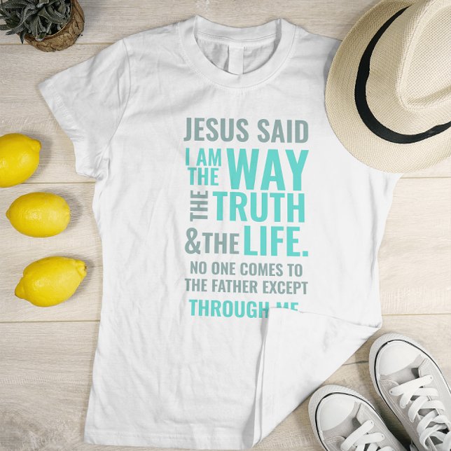 Jesus Modern Script colorful bible verse T-Shirt (Creator Uploaded)