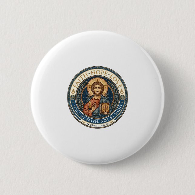 Jesus Monastic Contemplative Spirituality Graphic  Button (Front)