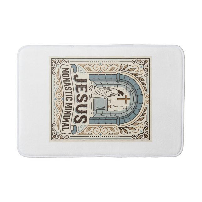 Jesus Monastic Minimal Jesus Monastic Minimal Chri Bath Mat (Front)