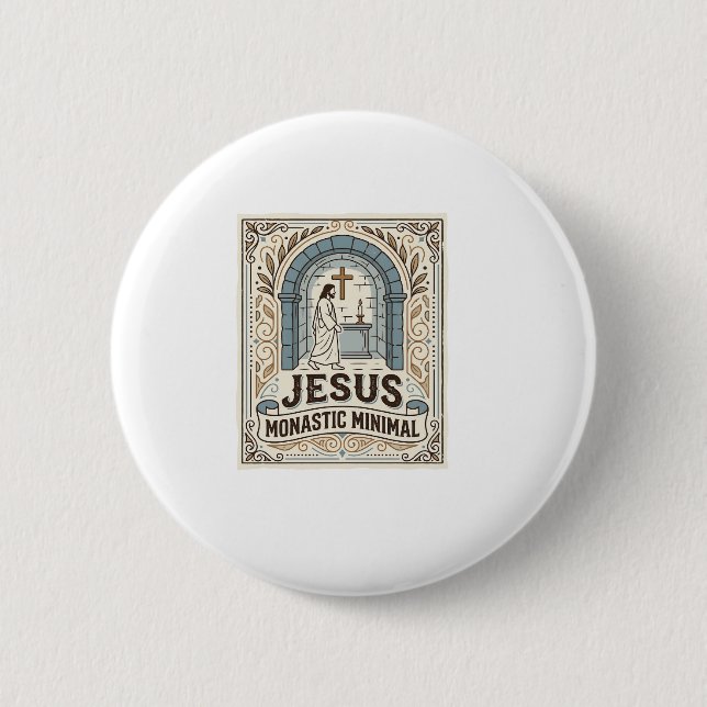 Jesus Monastic Minimal Jesus Monastic Minimal Chri Button (Front)