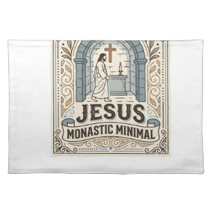 Jesus Monastic Minimal Jesus Monastic Minimal Chri Cloth Placemat