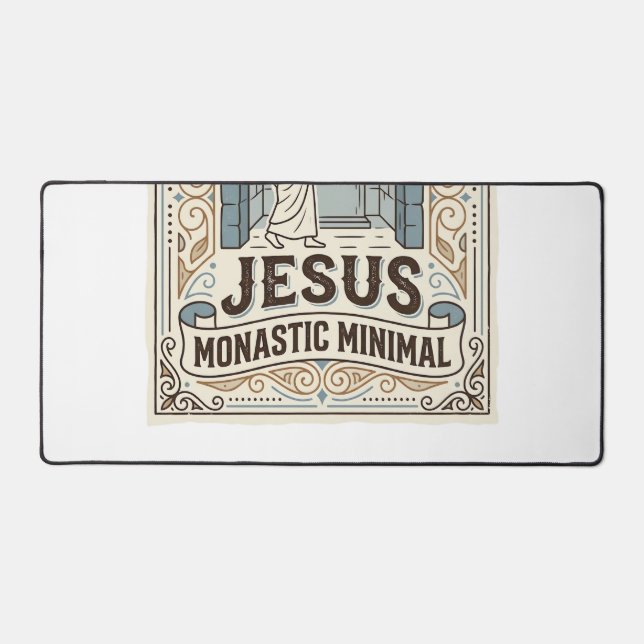 Jesus Monastic Minimal Jesus Monastic Minimal Chri Desk Mat (Front)