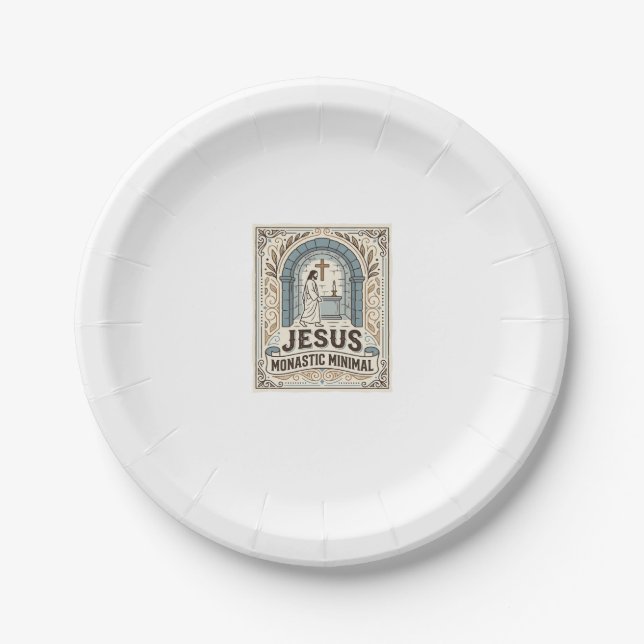 Jesus Monastic Minimal Jesus Monastic Minimal Chri Paper Plates (Front)