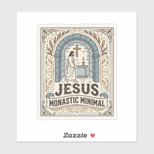 Jesus Monastic Minimal Jesus Monastic Minimal Chri Sticker