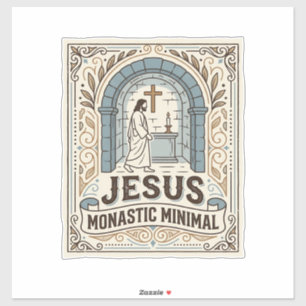 Jesus Monastic Minimal Jesus Monastic Minimal Chri Sticker