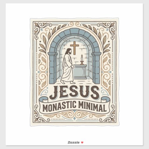 Jesus Monastic Minimal Jesus Monastic Minimal Chri Sticker
