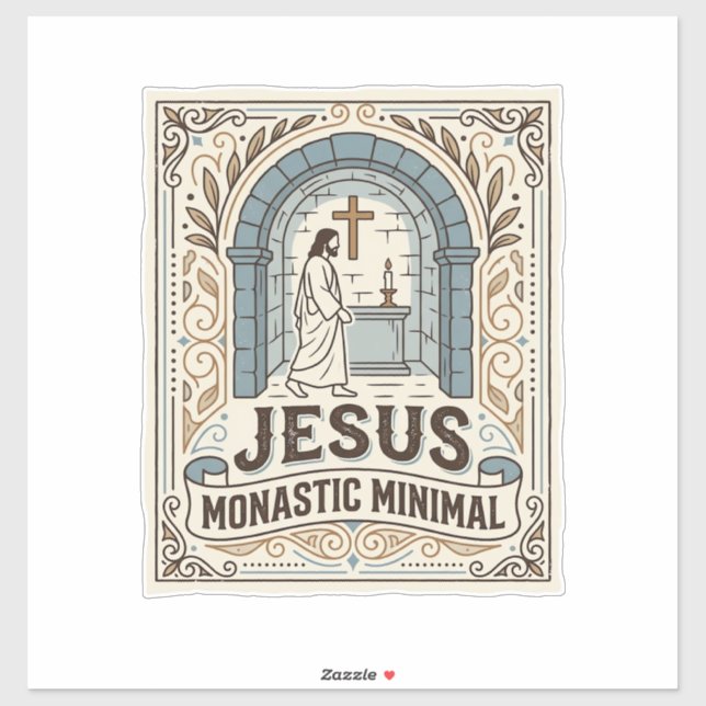 Jesus Monastic Minimal Jesus Monastic Minimal Chri Sticker (Sheet)