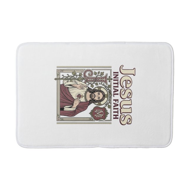 Jesus Monogram Initial Faith Jesus Monogram Initia Bath Mat (Front)