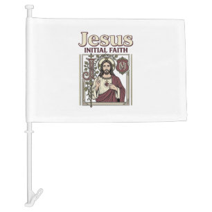 Jesus Monogram Initial Faith Jesus Monogram Initia Car Flag