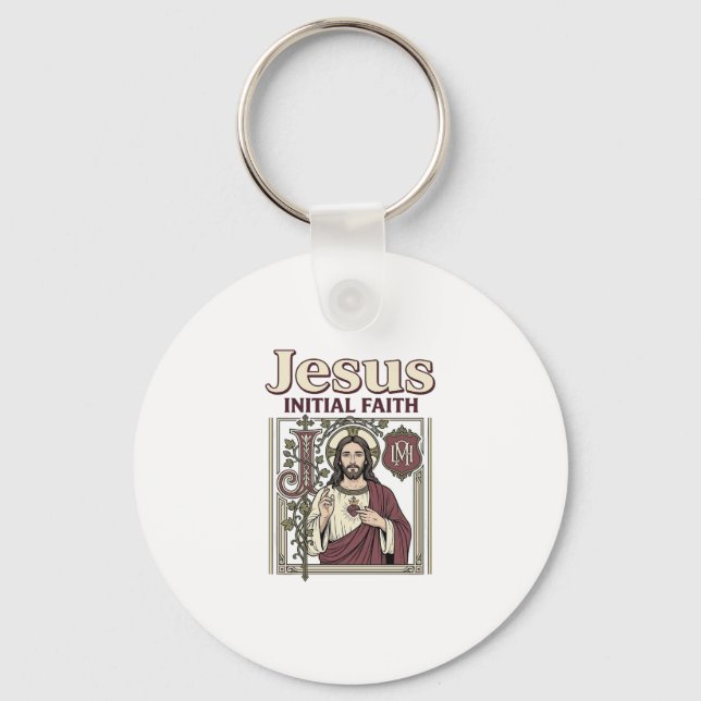 Jesus Monogram Initial Faith Jesus Monogram Initia Keychain (Front)