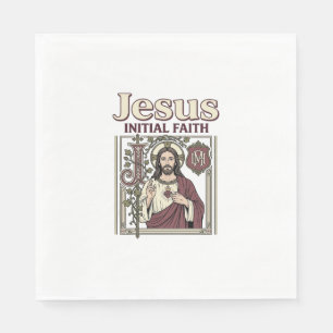 Jesus Monogram Initial Faith Jesus Monogram Initia Napkins