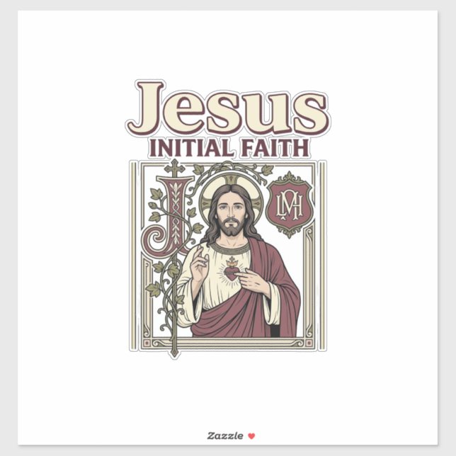 Jesus Monogram Initial Faith Jesus Monogram Initia Sticker (Sheet)