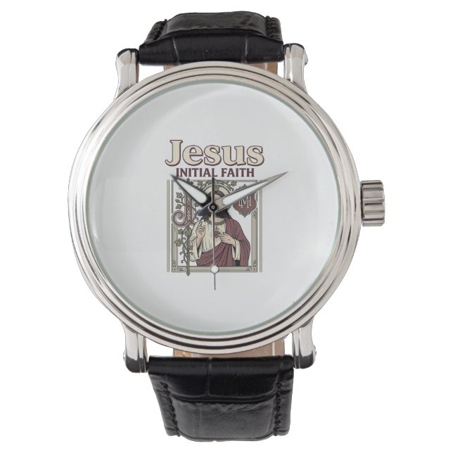 Jesus Monogram Initial Faith Jesus Monogram Initia Watch (Front)