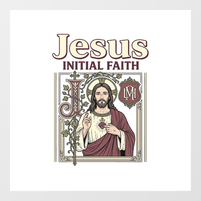 Jesus Monogram Initial Faith Jesus Monogram Initia Window Cling (Sheet)