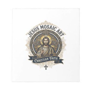 Jesus Mosaic Art Jesus Mosaic Art Christian Faith Notepad
