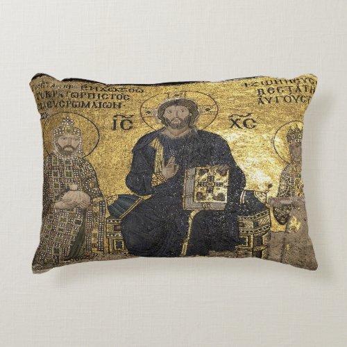  Jesus mosaic in hagia sophia Accent Pillow 