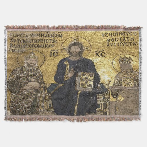 Jesus mosaic in hagia sophia Blankets