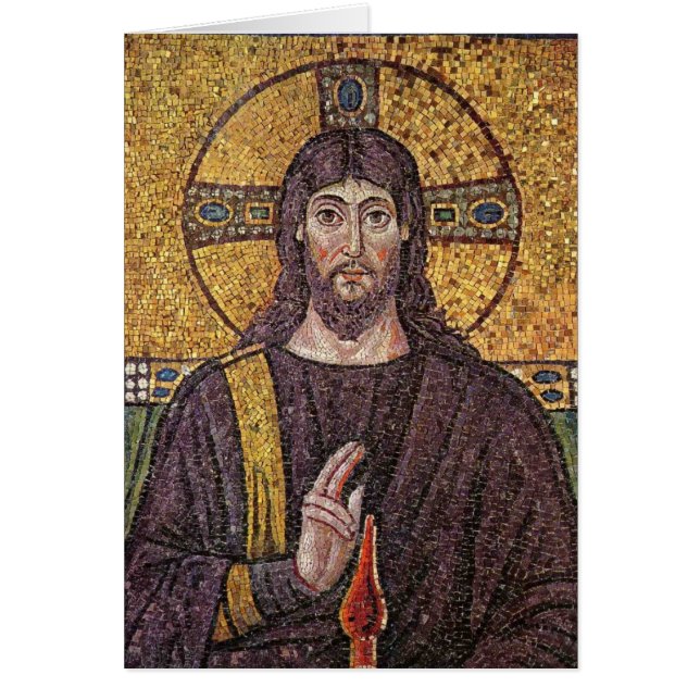 Jesus Mosaic Picture of Jesus  Cards (Front)