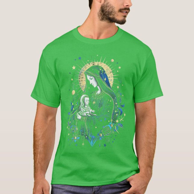 Jesus Mother Mary Virgin Mary Catholic Art 19 fami T-Shirt (Front)
