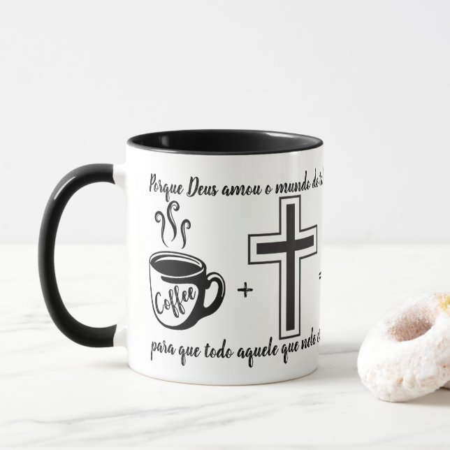 Jesus mug + João versicle 3:16 (With Donut)