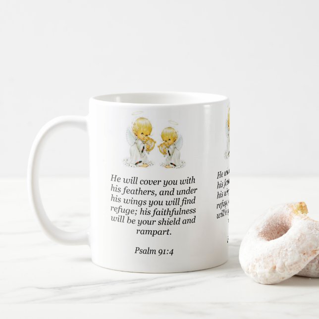 Jesus Mug Psalm 91:4 (With Donut)
