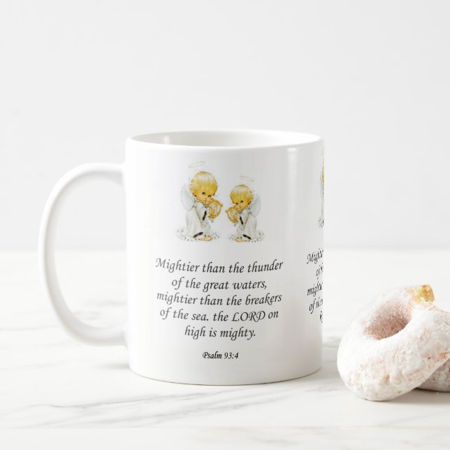 Jesus Mug Psalm 93:4 (With Donut)