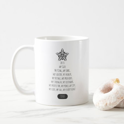 Jesus my Everything Christmas Tree Typography Coffee Mug