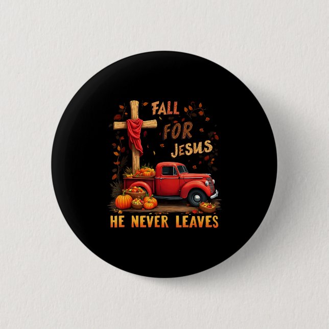 Jesus My Favourite Season Fall Christian Thanksgiv Button (Front)