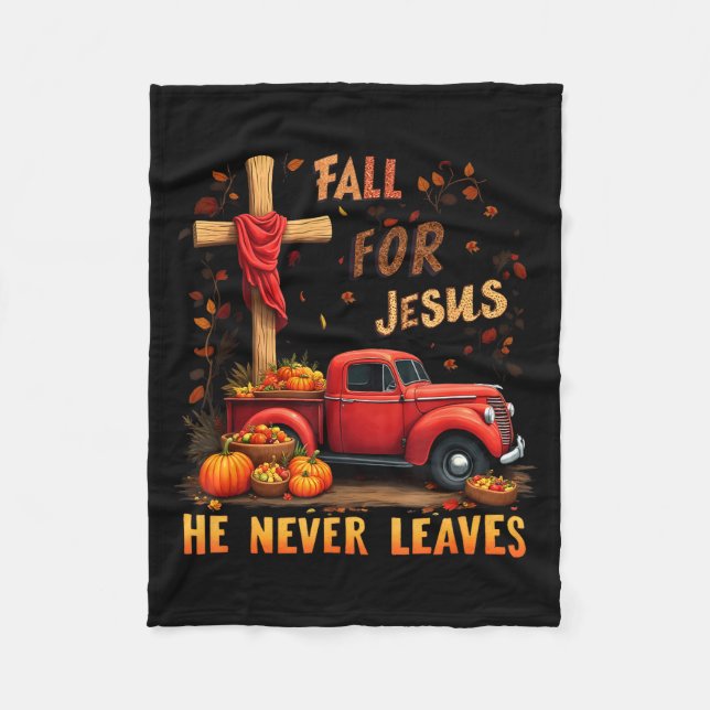 Jesus My Favourite Season Fall Christian Thanksgiv Fleece Blanket (Front)