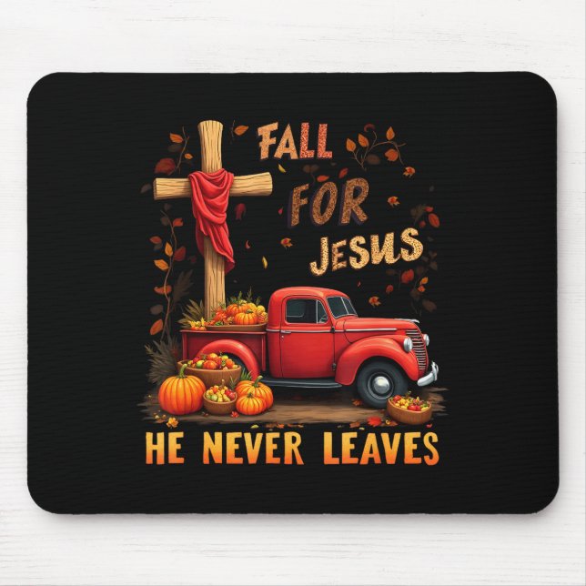 Jesus My Favourite Season Fall Christian Thanksgiv Mouse Pad (Front)