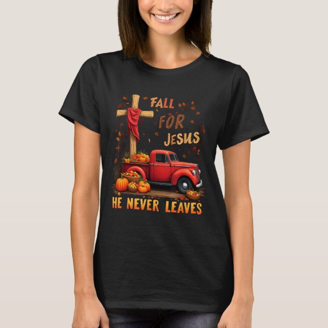 Jesus My Favourite Season Fall Christian Thanksgiv T-Shirt (Front)