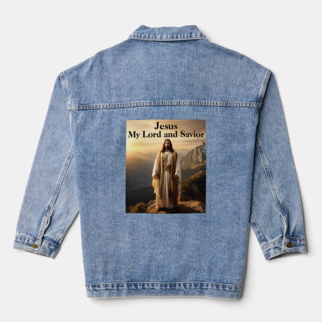 Jesus My Lord and Savior - Christian Denim Jacket (Back)
