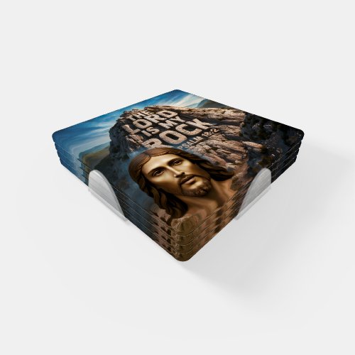 Jesus My Rock of Ages The Lord Is My Rock Coaster Set