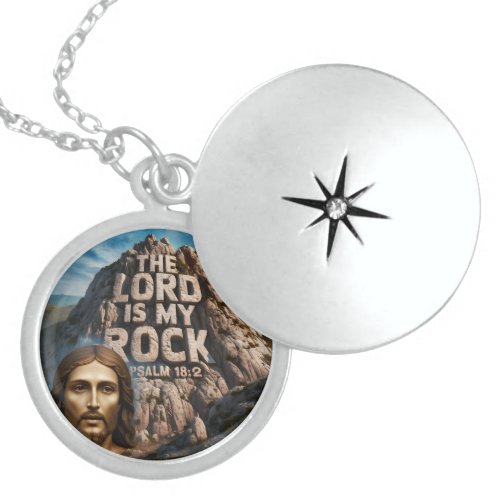 Jesus My Rock of Ages The Lord Is My Rock Locket Necklace