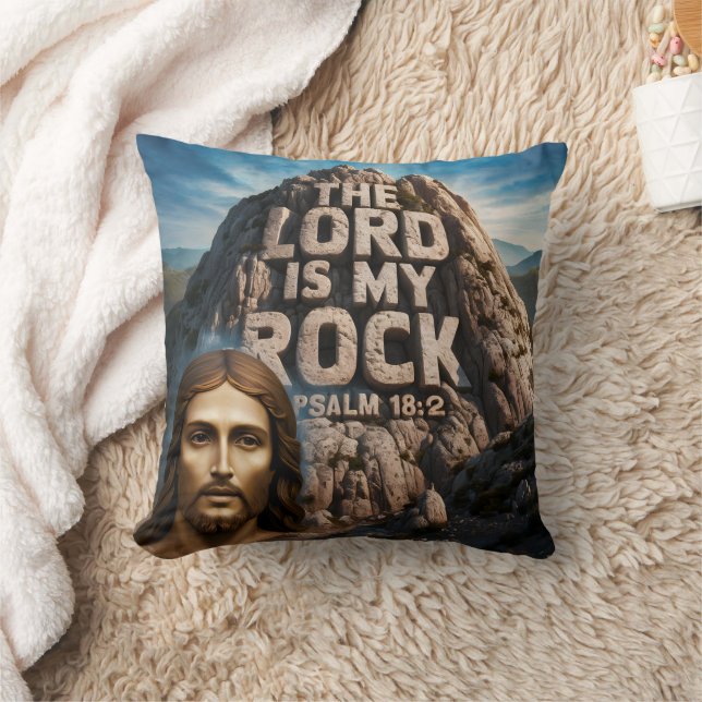 Jesus, My Rock of Ages The Lord Is My Rock Throw Pillow (Blanket)