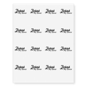 Jesus My Savior Christian Temporary Tattoos