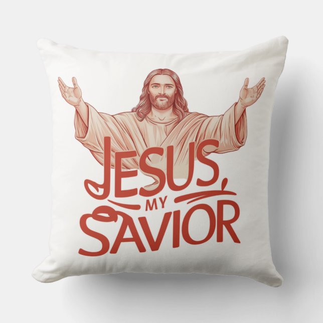 Jesus My Savior  Throw Pillow (Front)