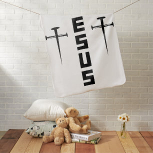 JESUS Nail Cross Christian Faith For Believers Baby Blanket