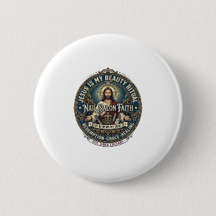 Jesus Nail Tech Nail Artist T-Shirt Inspirational Button