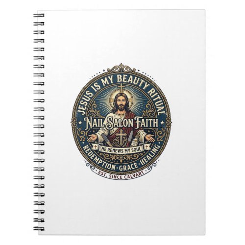 Jesus Nail Tech Nail Artist T-Shirt Inspirational Notebook