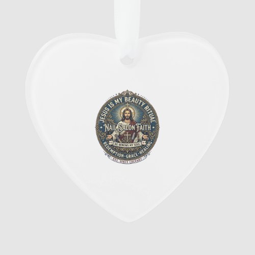Jesus Nail Tech Nail Artist T-Shirt Inspirational  Ornament