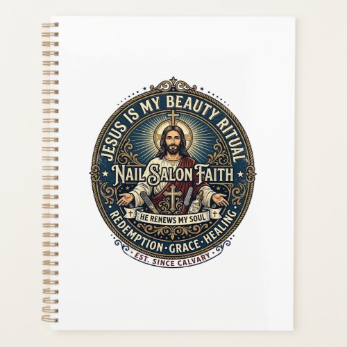 Jesus Nail Tech Nail Artist T-Shirt Inspirational  Planner