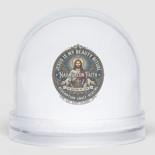 Jesus Nail Tech Nail Artist T-Shirt Inspirational  Snow Globe