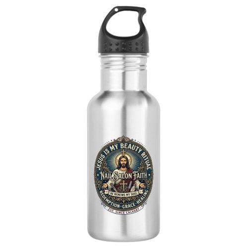 Jesus Nail Tech Nail Artist T-Shirt Inspirational Stainless Steel Water Bottle