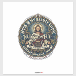 Jesus Nail Tech Nail Artist T-Shirt Inspirational Sticker