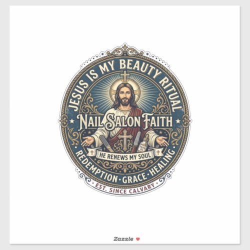 Jesus Nail Tech Nail Artist T-Shirt Inspirational Sticker