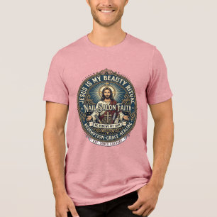 Jesus Nail Tech Nail Artist T-Shirt Inspirational Tri-Blend Shirt